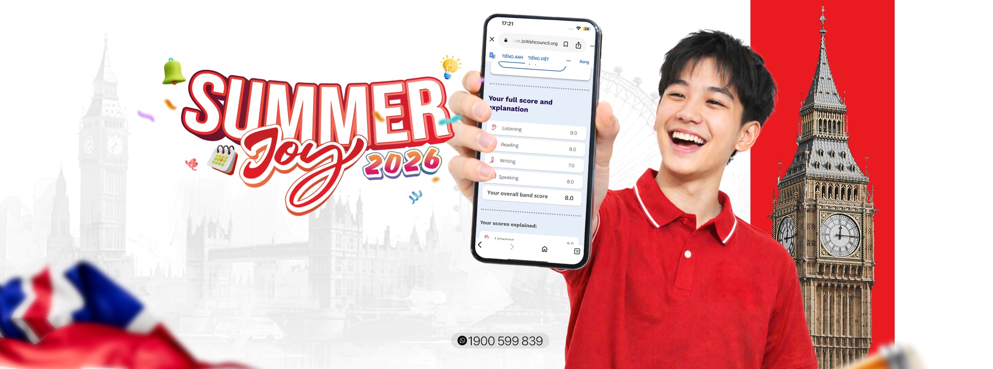 banner tiếng anh hè london summer joy